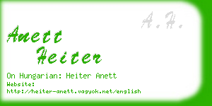 anett heiter business card